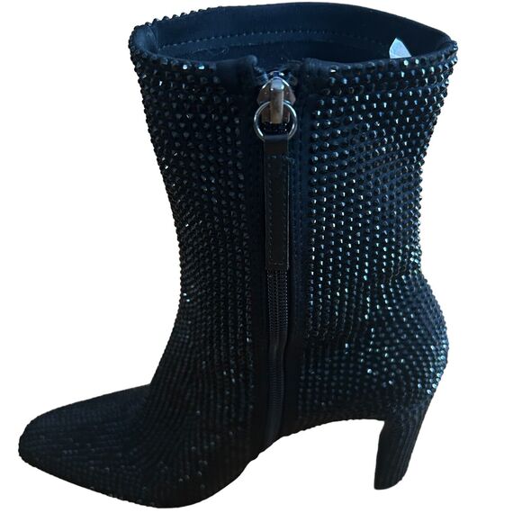NWT ZARA Women’s Black Rhinestone Heeled Ankle Boots Size 8.5 US 38-39 EU - Picture 15 of 16